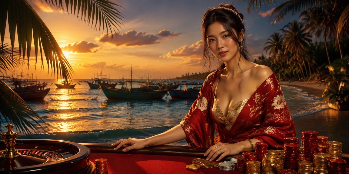 Cảnh biển Mũi Né yên bình gợi nhớ không khí giải trí nhẹ nhàng và may mắn
