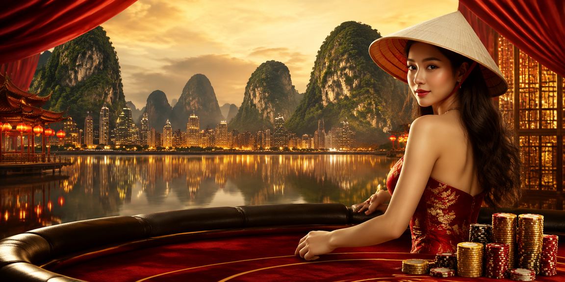 Phong cảnh Ninh Bình với nón lá truyền thống gợi hình ảnh người dùng Việt Nam thưởng thức giải trí trực tuyến